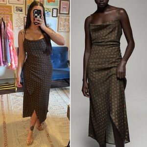 Zara Polka Dot Sleeveless Midi Dress